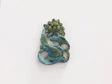 Ornament: lotus and carp (pair with F1916.755), Goryeo period, 12th-13th century. Creator: Unknown