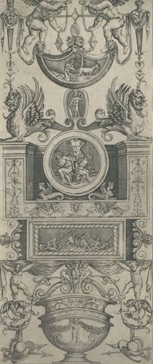 Ornament Panel, dated 1521. Creator: Attributed to Agostino Veneziano