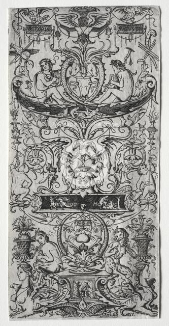 Ornament Panel Inscribed Victoria Augusta, c. 1507. Creator: Nicoletto da Modena (Italian).