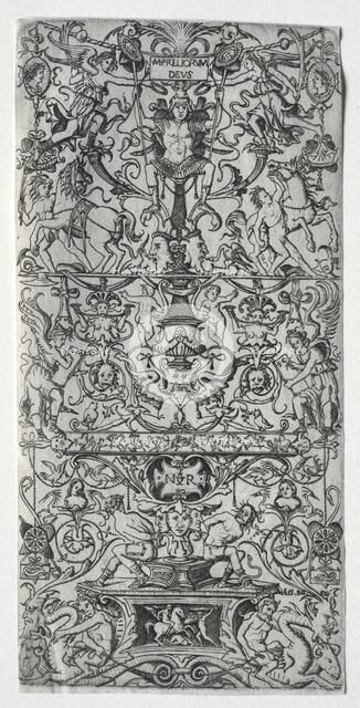 Ornament Panel: Mars, God of Battles, c. 1507. Creator: Nicoletto da Modena (Italian).