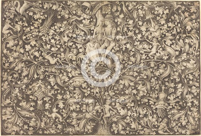 Ornament Panel with Two Lovers, c. 1490/1500. Creator: Israhel van Meckenem.
