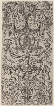 Ornament Panel with a Birdcage, c. 1507. Creator: Nicoletto da Modena
