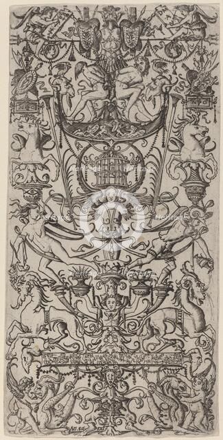 Ornament Panel with a Birdcage, c. 1507. Creator: Nicoletto da Modena.