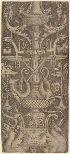 Ornament Panel with Dragons, Masks, and Instruments of War, c. 1505. Creator: Zoan Andrea