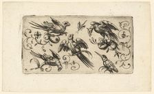 Ornament Panels with Birds: Plate 7, 1617. Creator: Adrian Muntink