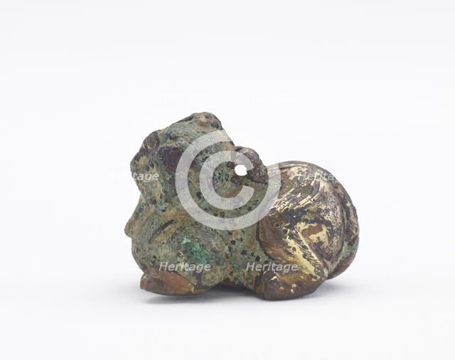 Ornament: reclining chimera, Period of Division, 220-589. Creator: Unknown.
