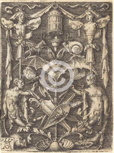 Ornament with Trophy of Arms, 1550. Creator: Heinrich Aldegrever.