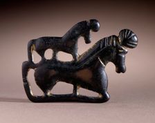Ornament with Two Horses, 206 B.C.-220 A.D.. Creator: Unknown