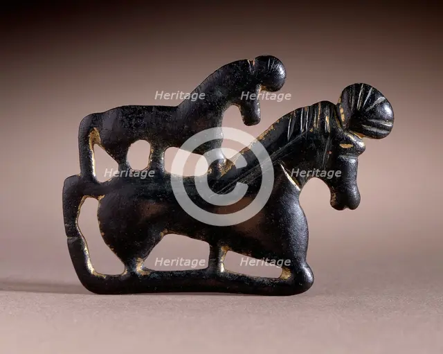 Ornament with Two Horses, 206 B.C.-220 A.D.. Creator: Unknown.