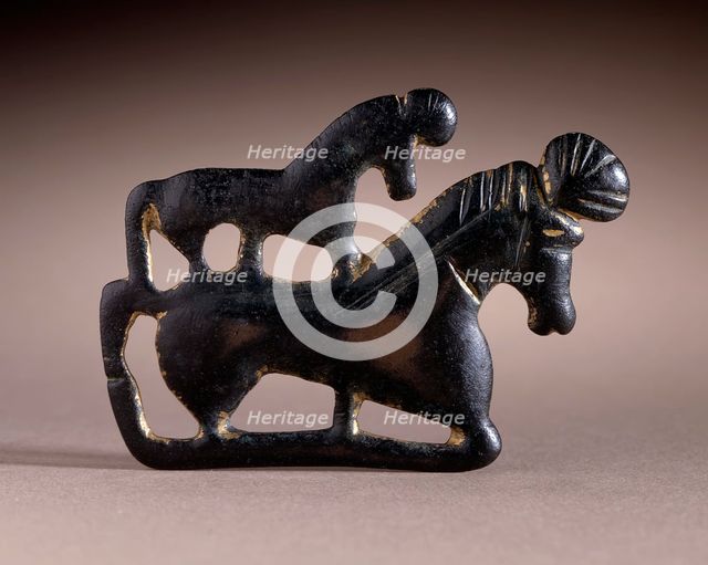 Ornament with Two Horses, 206 B.C.-220 A.D.. Creator: Unknown.