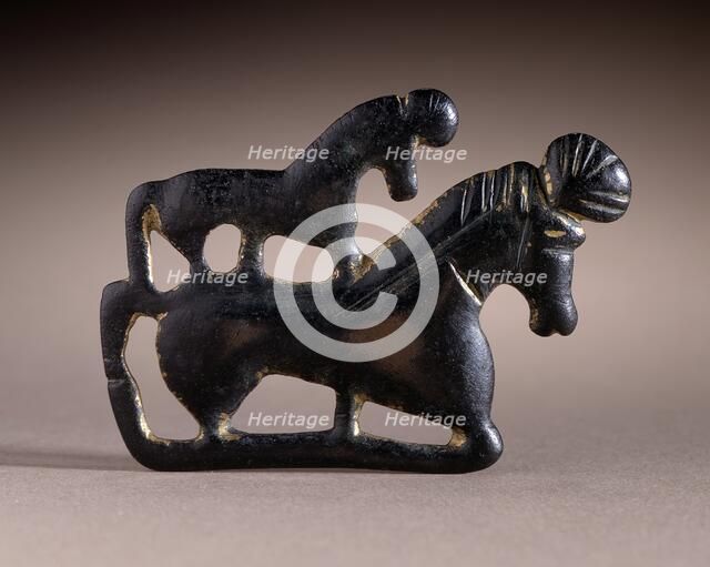 Ornament with Two Horses, 206 B.C.-220 A.D.. Creator: Unknown.