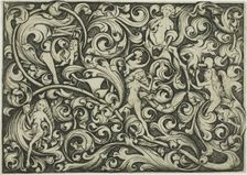 Ornament with Women Fighting, c. 1460. Creator: Master ES