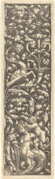 Ornament with a Child on the Back of a Sphinx, 1535. Creator: Heinrich Aldegrever