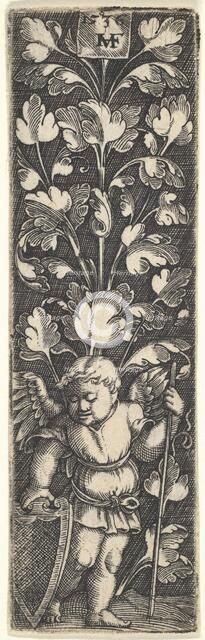 Ornament with a Genius Holding a Shield, 1536. Creator: Master MVHF.