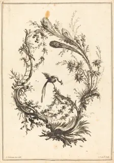 Ornament with a Peacock. Creator: Jean Jacques Avril