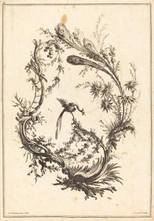 Ornament with a Peacock. Creator: Jean Jacques Avril