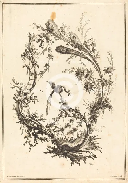 Ornament with a Peacock. Creator: Jean Jacques Avril.