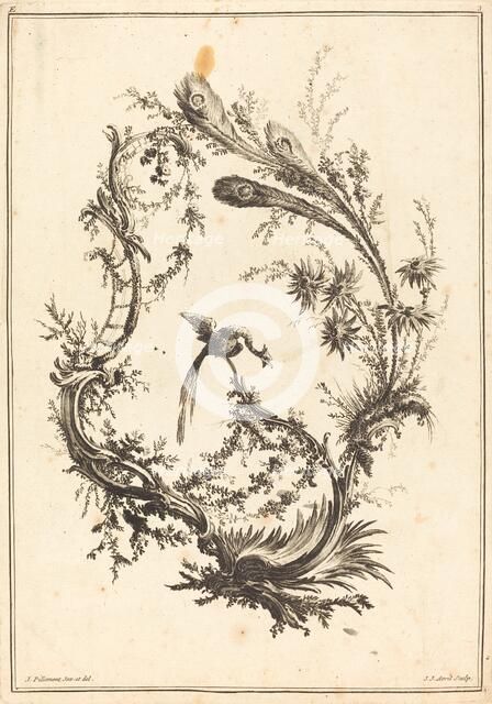 Ornament with a Peacock. Creator: Jean Jacques Avril.