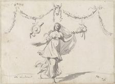 Ornament with a Woman in Ancient Dress, 1775/80. Creator: Jacques-Louis David