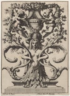 Ornament with a Woman Turning to Foliage. Creator: Jean Lepautre