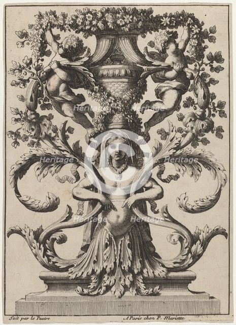 Ornament with a Woman Turning to Foliage. Creator: Jean Lepautre.
