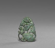 Ornament with Carp and Lotus Design, 1100s. Creator: Unknown