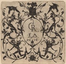 Ornament with Grotesque, 1616. Creator: Johannes Crato von Crafftheim