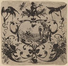 Ornament with Grotesque, 1616. Creator: Johannes Crato von Crafftheim