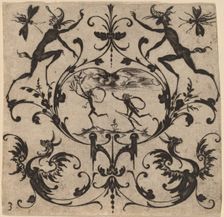 Ornament with Grotesque, 1616. Creator: Johannes Crato von Crafftheim