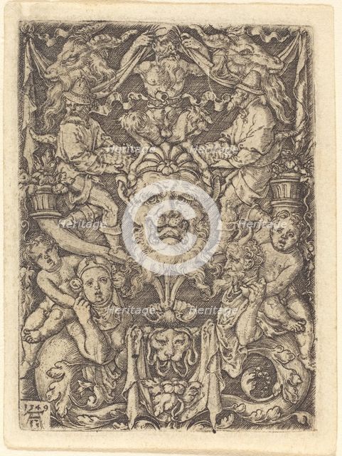 Ornament with Mask, 1549. Creator: Heinrich Aldegrever.