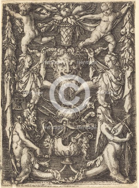 Ornament with Mask, 1550. Creator: Heinrich Aldegrever.