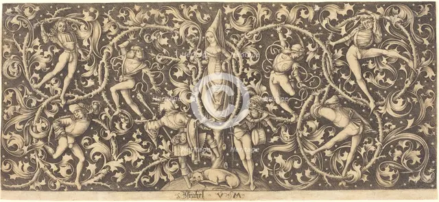 Ornament with Morris Dancers, c. 1490/1500. Creator: Israhel van Meckenem.