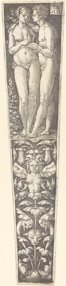 Ornament with Naked Couple, 1532. Creator: Heinrich Aldegrever
