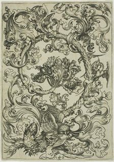 Ornament with Owl Mocked by Day Birds, c. 1474. Creator: Martin Schongauer