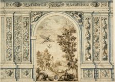 Ornamental Wall with Landscape, n.d. Creator: Unknown