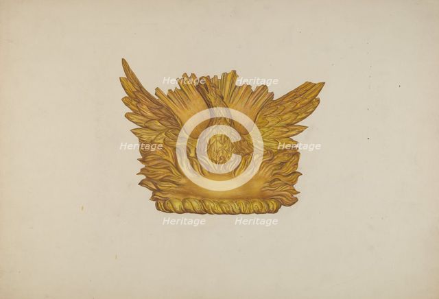 Ornamental Wood Carving: Eagle, c. 1940. Creator: Harriette Gale.