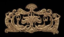 Ornamental appliqué with tritons, dolphins, and seed-pods, possibly late 15th century. Creator: Unknown