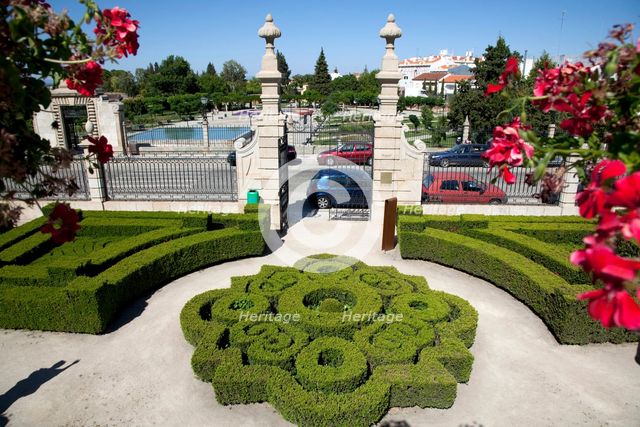 Ornamental box hedges, Episcopal Palace Garden, Castelo Branco, Portugal, 2009.  Creator: Samuel Magal.