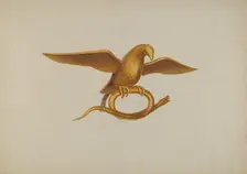 Ornamental Carving: Eagle and Snake, c. 1940. Creator: Alfred H. Smith