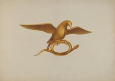 Ornamental Carving: Eagle and Snake, c. 1940. Creator: Alfred H. Smith