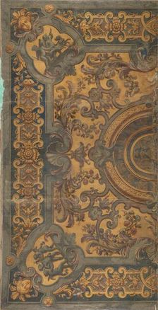 Ornamental ceiling painting with representations of putti in the corners, 1695-1755. Creator: Elias van Nijmegen