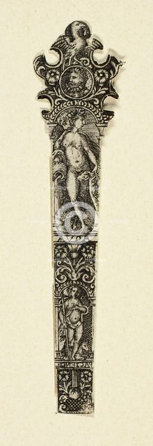 Ornamental Design for Knife Handle with Water, from The Four Elements, c. 1590. Creator: Unknown.