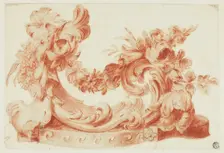 Ornamental Design with Flowers, n.d. Creator: Unknown