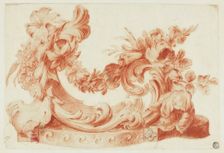 Ornamental Design with Flowers, n.d. Creator: Unknown