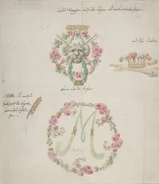 Ornamental designs for porcelain, 18th century. Creator: Attributed to Anonymous