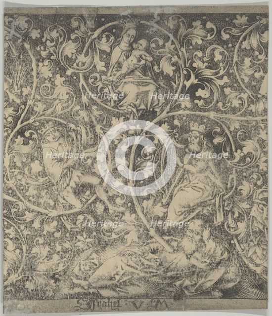 Ornamental Engraving with the Tree of Jesse. Creator: Israhel van Meckenem.