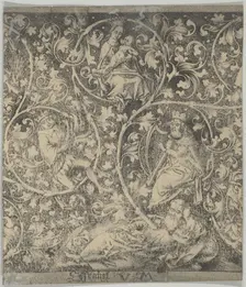 Ornamental Engraving with the Tree of Jesse. Creator: Israhel van Meckenem