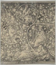 Ornamental Engraving with the Tree of Jesse. Creator: Israhel van Meckenem