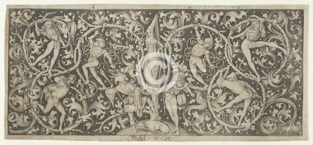 Ornamental Engraving with Morris Dancers. Creator: Israhel van Meckenem.