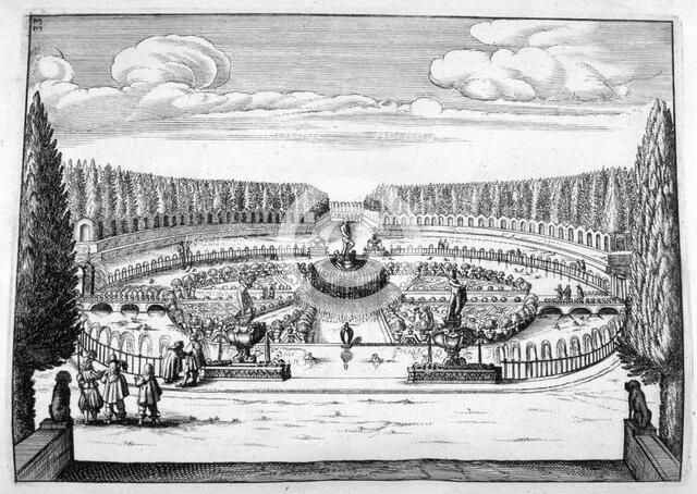 Ornamental fountain and garden design, 1664. Artist: Georg Andreas Bockler